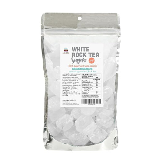 Pure and Natural Large White Rock Sugar Crystals for Tea and Coffee, Pure and Natural, 1-Pound Bag