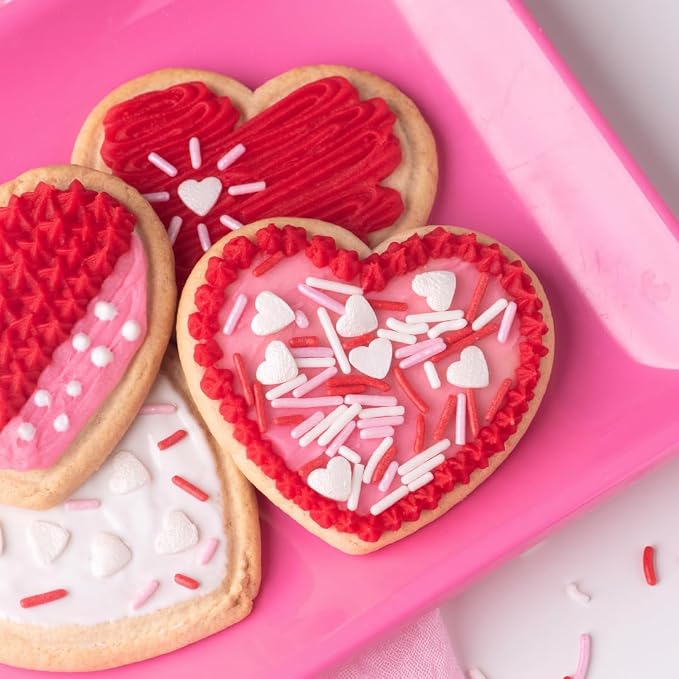 Sweets Indeed Sprinkles, 4 Pack, Edible Sprinkle Mix, Perfect for Cake Decorations, Baking, Ice Cream, Cookies, Cupcake Topper (Dye Free Sweetheart)