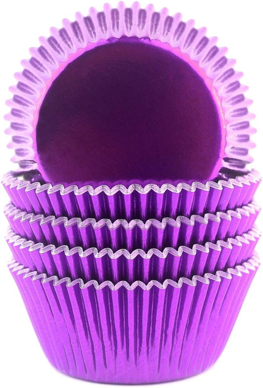 Foil Cupcake Liners 100 Pcs (Dark Purple)