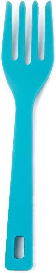 RSVP International Silicone Flexible Fork, Turquoise, 11" | Mixes Ingredients, Mashes Food, Whisks Eggs, & More | Dishwasher Safe & Heat Resistant | Baking, Serving, Mixing Made Easy