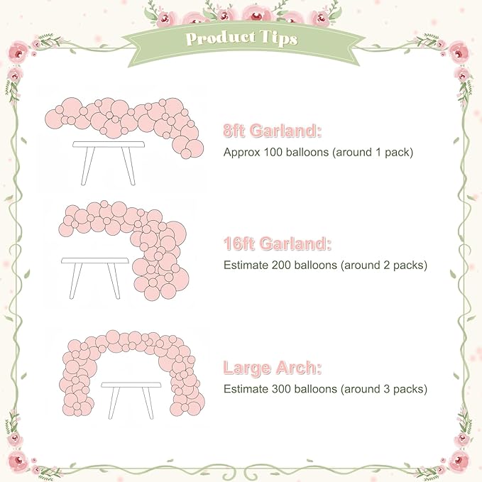 Pink and Green Gold Balloon Arch Kit, 124Pcs Pink and Sage Green Balloon Arch Garland Kit with Gold Sand White Balloons for Baby Shower Bridal Shower Wedding Gender Reveal Birthday Party Decorations