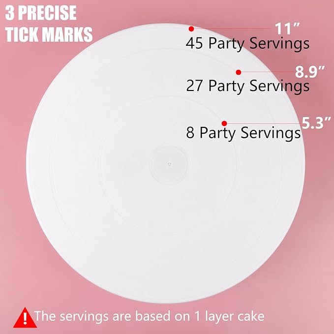 Cake Stand Holder, 11 Inch Rotating Cake Turntable, Turns Smoothly Revolving Baking Supplies Cake Turntable for Baking Cupcake Cookie Muffin, White