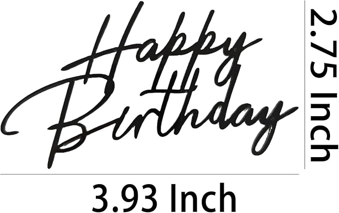 Acrylic Happy Birthday Cake Topper Durable Reusable Perfect for Birthday Cakes, Cupcakes, Dessert Tables Ideal for Kids Adults Birthday Celebrants (Black-3)