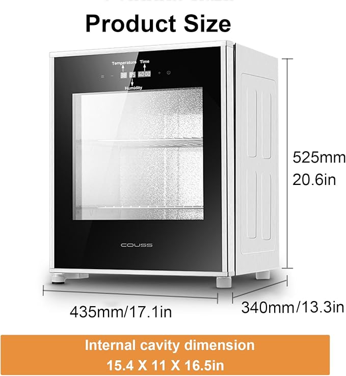 40L Bread Proofer for Sourdough Yogurt Natto,Kitchen Dough Yogurt Bread Proofing Box with Adjustable Temperature, Removable Electric Dough Proofer Timing and Humidity Control for Even Fermentation