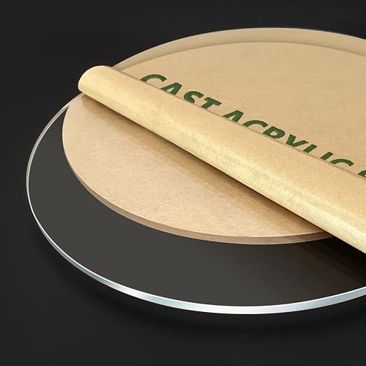 2 Pieces 1/8" Round Plexiglass Sheet, 11 Inch Diameter Clear Acrylic Circle, Round Cake Disk Acrylic Sheet, Plexiglass Table Top, Acrylic Backdrop