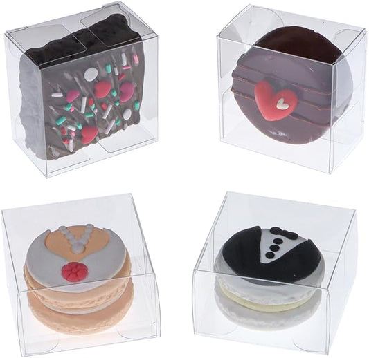 RomanticBaking 150 Pack 2.17x2.17x1.38 Inches Single Macaron Boxes Brownie Boxes Moon Cake Boxes Small candy boxes for wedding favors