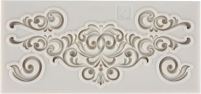 Baroque Fondant Molds Curlicues Scroll Lace Border Candy Silicone Mold For Cake Decorating Cupcake Topper Chocolate Gum Paste Polymer Clay Set Of 1
