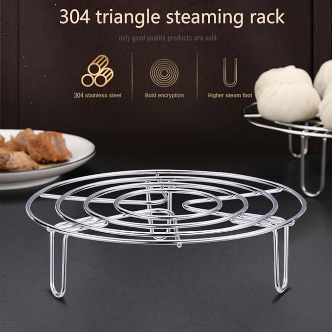 Steam Rack, Heavy Duty Steaming Rack Stand, Stainless Steel Round Steamer Cooling Rack Trivet, Pot Steamer Insert Food Stand, Steaming Cookware Accessories(Size:15.5cm/6.1in)