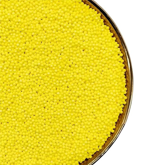 Yellow Pearl Sprinkles 130g/4.6oz, White Edible Pearl Sprinkles for Cake Decorations, Baking, Ice Cream, Cookies, Cupcake Topper Edible Pearls Sprinkles - 2mm Yellow Sugar Pearls Sprinkles for Cake Decorating (2mm Yellow)
