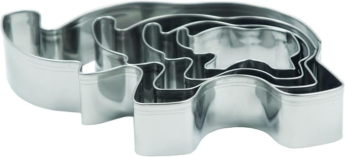 Elephant Cookie Cutters Set,4 PCS Set Elephant Shaped Stainless Steel Molds for Cookies,Biscuit,Vegetable,Fruit,Baking Pastries Doughs