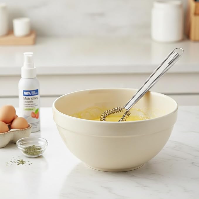 For Non-Stick Saucepans and Deep Bowls: 13-Inch Silicone Coated Whisk with Stainless Steel Core for Eggs, Batters, and Gravies