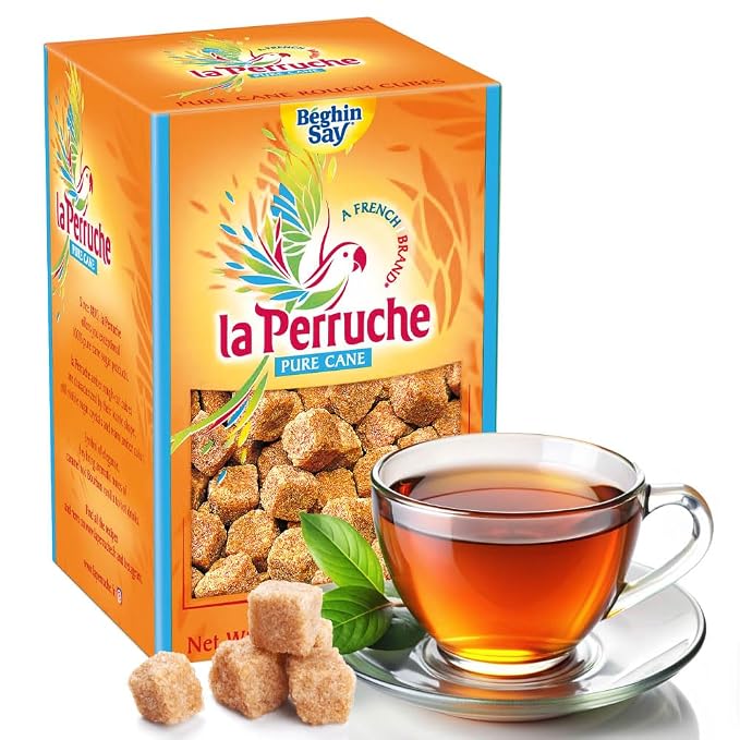 La Perruche Pure Cane Brown Sugar Cubes (250g/8.8oz box) | Ideal Sugar Cubes for Coffee | Pack of 4