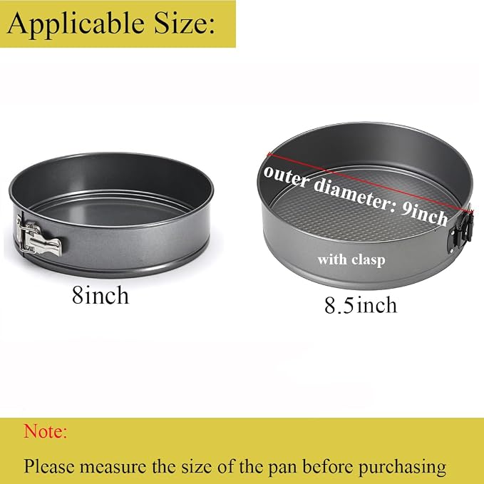 Springform Pan Protector for 8 inch, 8.5 inch Round Springform Pan Silicone Cheesecake Water Bath Sleeve Waterproof Cheesecake Baking Accessories