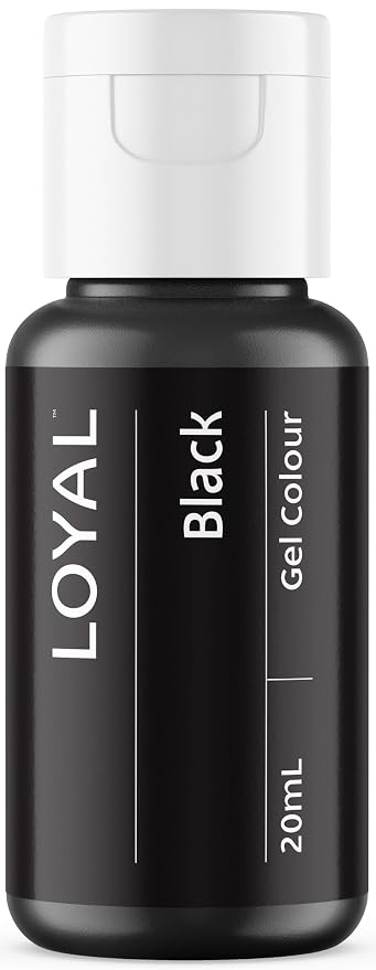 Loyal Gel Food Coloring | Vibrant Color for Buttercream, Fondant, Royal Icing, Gum Paste, Marzipan and Cake Batter | Gel-Based Concentrated Food Dye - 20ml Black