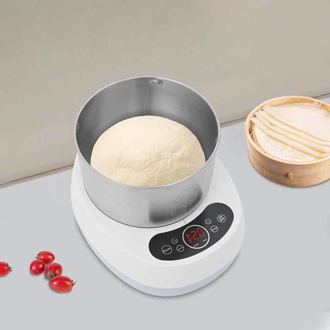 Electric Dough Maker with Ferment Function, Commercial & Home Dough Kneading Machine 5L/169oz Stainless Steel Mixer With Auto Timer & Touch Control for Bakeries, Restaurants, Home Kitchens (Blue)