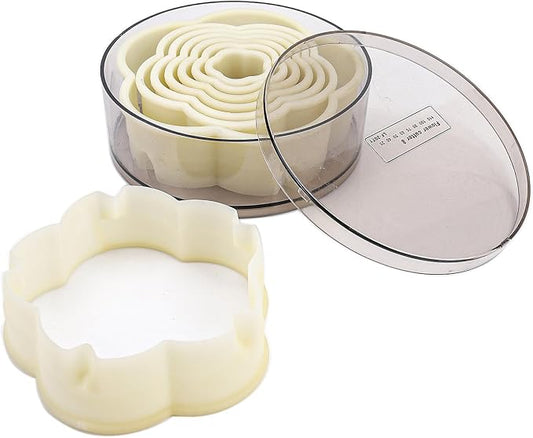 Multi-Shape Nylon Cookie Molds Round Square Star Plastic Geometry Biscuit Cutter Dough Mousse Bread Slicer DIY Bakery Utensils (Cherry Blossom)