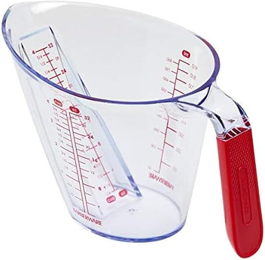 Farberware Pro Angled Measuring Cup, 4 Cup Capacity - Easy Read Measurement Markings, Dishwasher Safe Measuring Cup for Baking and Cooking