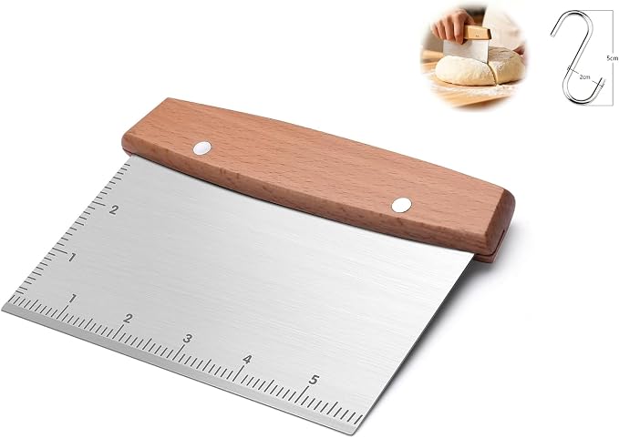 Solala Griddle Scraper Compatible with Blackstone, Heavy Duty Stainless Steel Grill Scraper,Dough Scraper Cutter for Bread and Pizza Cutter, Griddle Scraper Chopper Multipurpose Kitchen Utensil