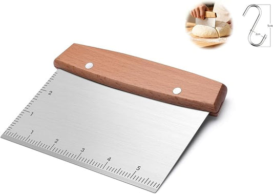Solala Griddle Scraper Compatible with Blackstone, Heavy Duty Stainless Steel Grill Scraper,Dough Scraper Cutter for Bread and Pizza Cutter, Griddle Scraper Chopper Multipurpose Kitchen Utensil