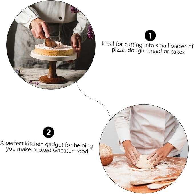 Wooden Dough Scraper Multi-functional Flour Cutter and Scraper Tool for Baking Non-stick Design for Cutting Dough Pizza and Cakes