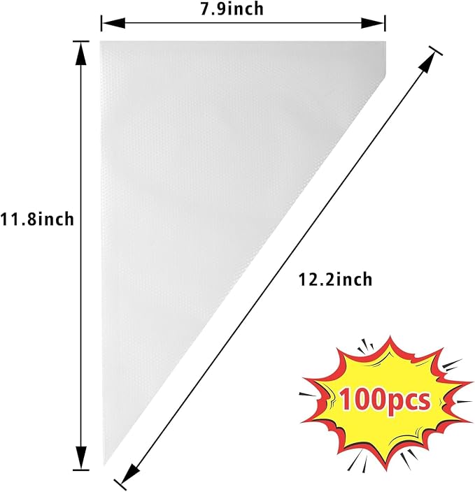 Piping Bags Disposable Pastry Bags 12 Inch 100PCS Thicken and Non-Slip Icing Bags Tipless Frosting Piping Bag for Cake, Cream Frosting and Cookie Decoration Supplies