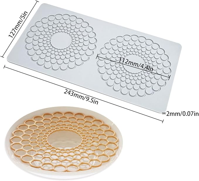 TUKE Hollow Round Circular Design Lace Mat Chocolate Fondant Mold DIY Sugar Craft Silicone Pad Cake Decorating Tools Kitchen Bakeware (D_ Round Circular)