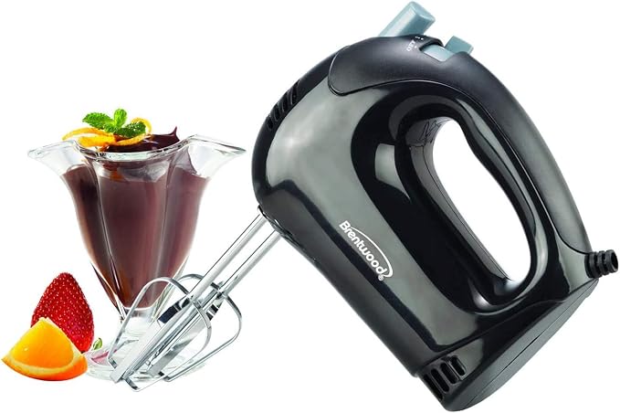 Brentwood HM-44 Lightweight 5-Speed Electric Hand Mixer, Black