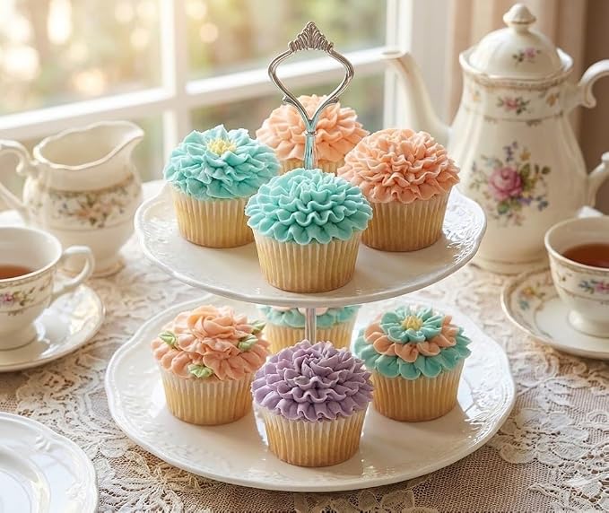 7pcs Russian Ruffle Piping Tips Set - Stainless Steel Pleated Skirt Iceing Nozzles for Cake Decorating, Bobbi Skirt & Flower Frosting Tips for Cupcake, Baking Supplies with Storage Box