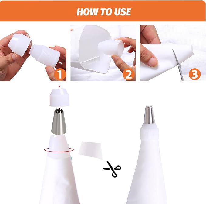 Reusable cotton Piping Bags and Tips Set, for Cupcakes/Cookies Decorating