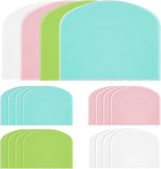 20 Pcs Plastic Dough Scraper, Sourdough Bread Baking Supplies, Multipurpose Flexible Dough Cutter Bowl Scraper Tool, Baking Bench Scraper Kitchen Tools for Cake Bread Pizza Pastry Icing Fondant