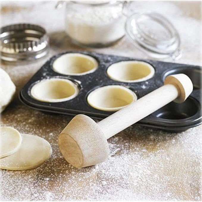 Tart Tamper - Double Side Wooden Egg Mold DIY Cake Pastry Pusher for Kitchen Party Baking Tools, Pie and Quiche Pans