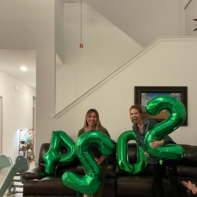 Dark Green Number 60 Balloon 40 Inch, 60th Birthday Party Decorations for Children, Giant 60 Foil Balloon for Party Supplies