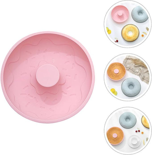 Creative Silicone Doughnut Mold Non-stick Baking Tray for DIY Donut Cake Biscuit Making Kitchen Supplies Pink