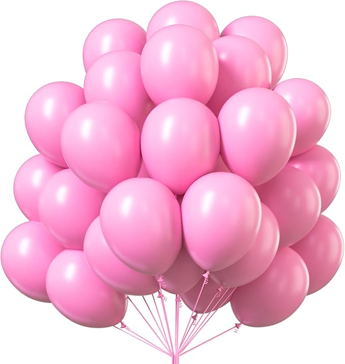 PartyWoo Pink Balloons 100pcs 12 Inch Matte Pink Balloon Arch Kit for Girl Baby Shower Gender Reveal Wedding Bachelorette Engagement Birthday Princess Butterfly Themed Party Decorations Pink-Y11