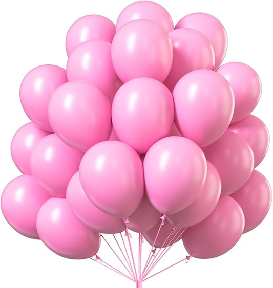 PartyWoo Pink Balloons 100pcs 12 Inch Matte Pink Balloon Arch Kit for Girl Baby Shower Gender Reveal Wedding Bachelorette Engagement Birthday Princess Butterfly Themed Party Decorations Pink-Y11