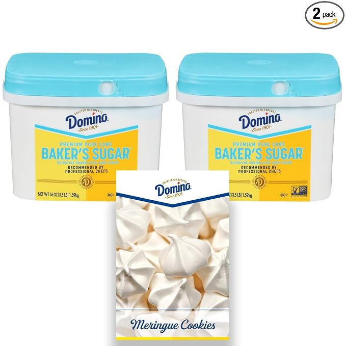 Domino® Pure Cane Ultrafine Granulated Baker's Sugar™, 3.5 lb Easy Baking Tub (Pack of 2) - Includes Bonus Recipe Card