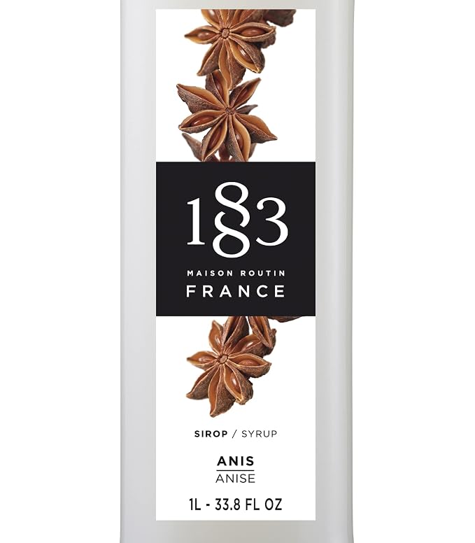 1883 Anise Syrup for Drinks, Made in France, 1 Liter Glass Bottle