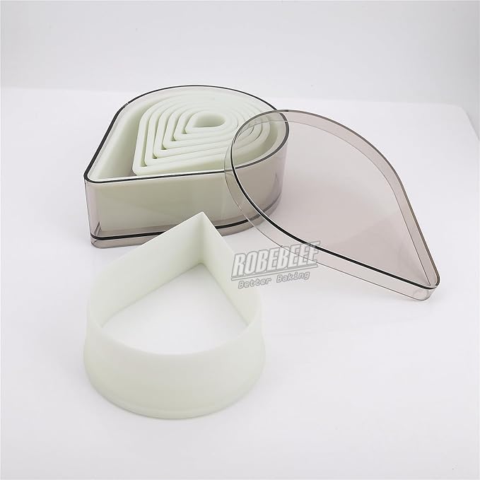 Multi-Shape Nylon Cookie Molds Round Square Star Plastic Geometry Biscuit Cutter Dough Mousse Bread Slicer DIY Bakery Utensils (Flat Water Drop)