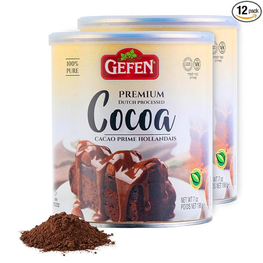 Gefen 100% Pure Premium Dutch Processed Cocoa 7oz (2 Pack), Kosher for Passover