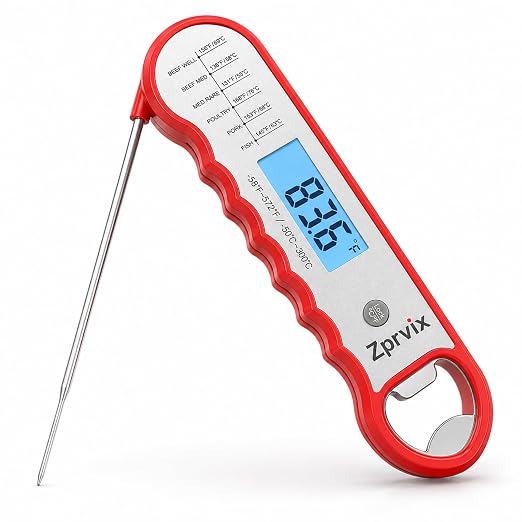 0.5s Instant Read Meat Thermometer Digital, Cooking, ±0.5°F Accuracy | Food Thermometer with Lift-to-Wake, Backlight & Auto-Rotating Display, IPX6 Waterproof for Grill, BBQ, Candy & Kitchen