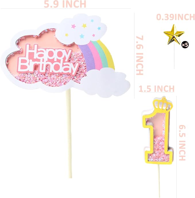 Acrylic Happy Birthday Cake Topper Durable Reusable Perfect for Birthday Cakes, Cupcakes, Dessert Tables Ideal for Kids Adults Birthday Celebrants (Pink)