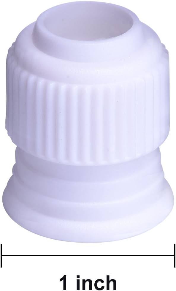 Shappy 6 Pieces Plastic Standard Couplers for Piping Bags Cake Decorating Pipe Tip White Coupler for Icing Nozzles, 1.2 x 1 Inch