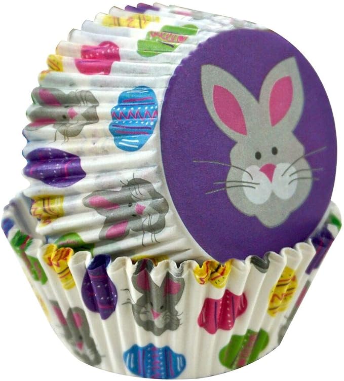 R&M International 2517 Standard Cupcake Liners for Baking, Muffins, Candy, or Hot Chocolate Bombs, Easter, Pack Of 50