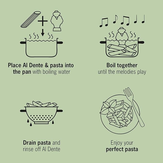 Al Dente Taupe - The Singing Floating Pasta Timer: Will Sing Different Tunes When Pasta is Ready at 3, 7, 9, and 11 Minutes, to be Boiled with Any Pasta in The Pot, Floats in Cold & Hot Boiling Water