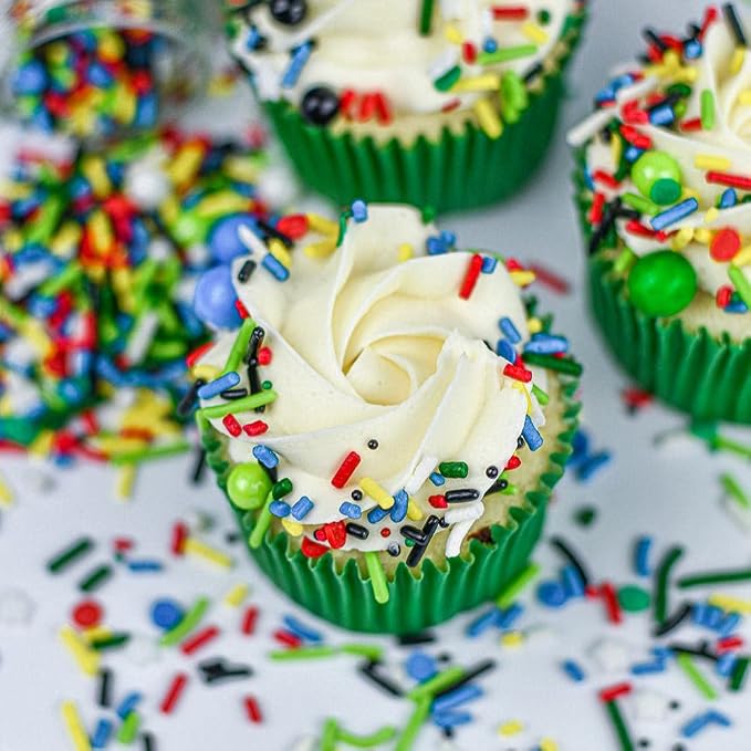 Superhero Sprinkles for Cake, Cookie, Cupcake Decorating, and Baking - Edible Super Hero Cake Decorations in Fun Colorful Sprinkles, Jimmies, Nonpareils, with Confetti Quin and Star