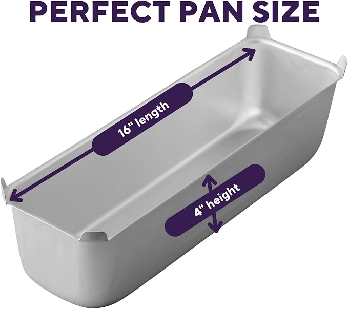 Wilton Long 16 x 4 in Aluminum Loaf Pan, Oversized Bakeware for Pound Cakes & More, Durable, Even Heating, Rust-Resistant, Professional Quality, Packaging May Vary