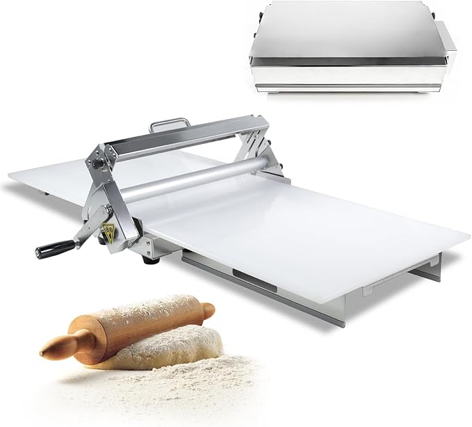 Commercial Dough Sheeter, Reversible Puff Pastry and Fondant Sheeter, Manual Sheeter, Adjustable Thickness from 0 to 25 mm, Foldable Sheeter for Bakeries and Pastries Model400
