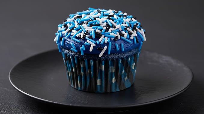 NCS Black, Blue & White Jimmies Edible Sprinkles – Cupcake, Cake & Cookie Decorations, 7 oz