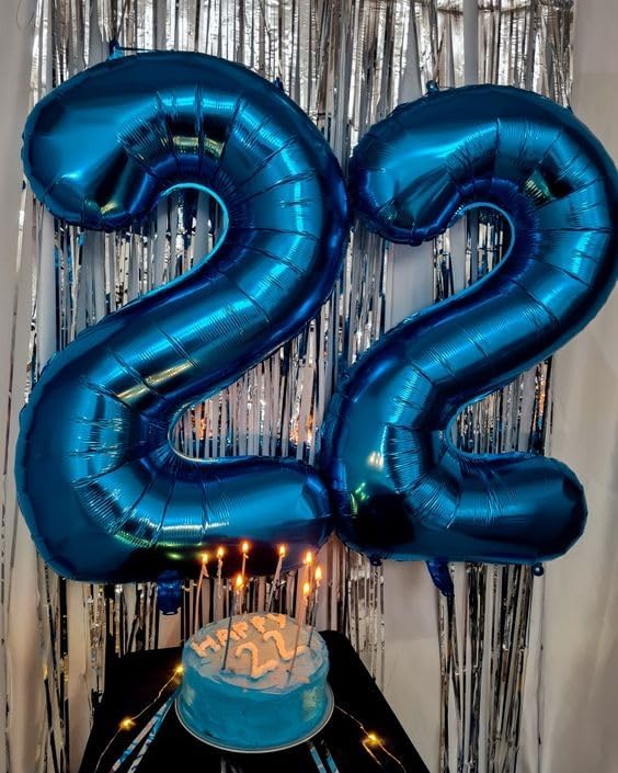 Metallic Blue Number 0 Balloon 40 Inch, 0 Balloon Number for 10th 20th 30th 40th 50th 60th Birthday Decorations, Metallic Blue Party Supplies