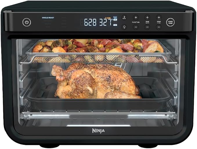 Ninja DT202BK Foodi 8-in-1 XL Pro Air Fry Oven, Large Countertop Convection Oven, Digital Toaster Oven, 1800 Watts, Black, 12 in. (Renewed)
